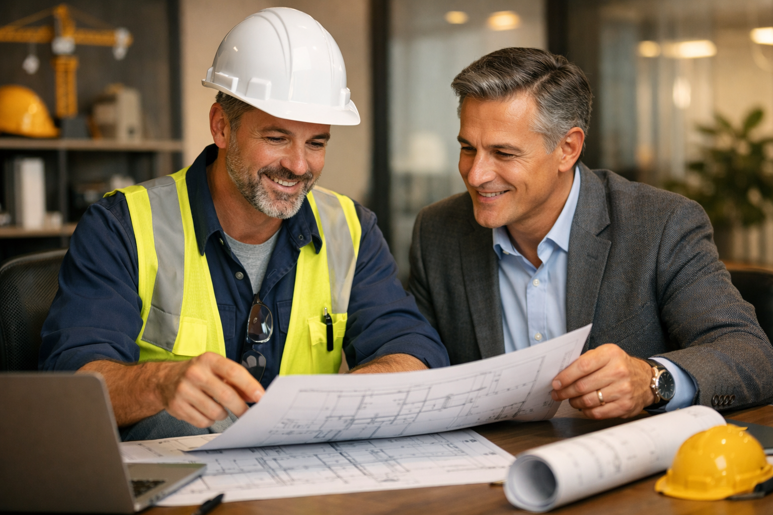 Contractor with business consultant Contractor with Business Consultant